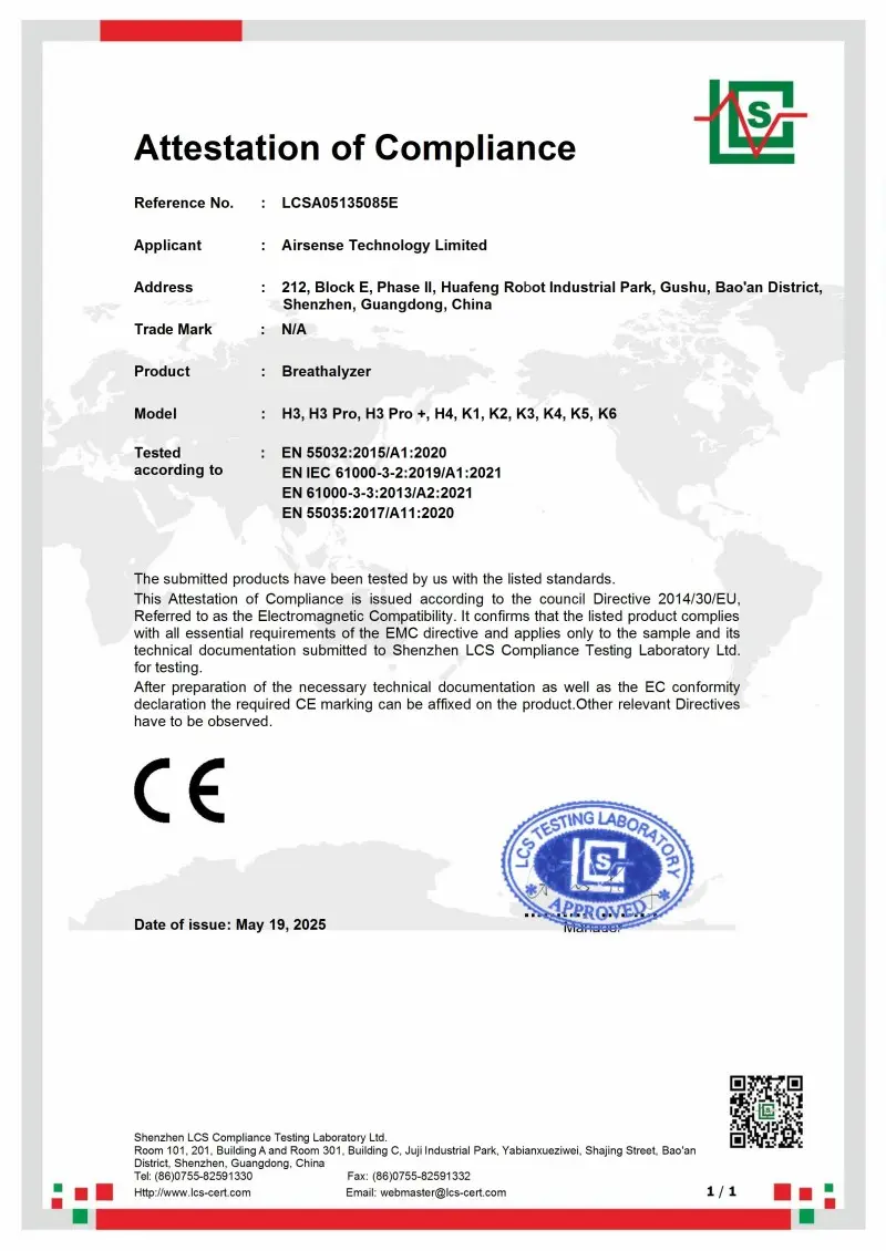 Airsense CE certificate