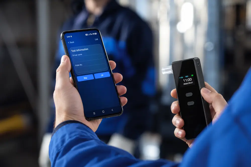 Alcohol detector breath test verification link APP