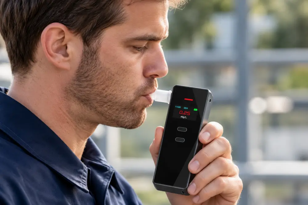 Outdoor professional alcohol testing device detection